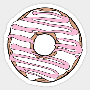 White Donut, Doughnut, Chocolate, Frosting, Icing Sticker